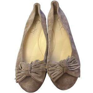 Jessica Simpson Beige Suede Flats Size 8.5 NWOT